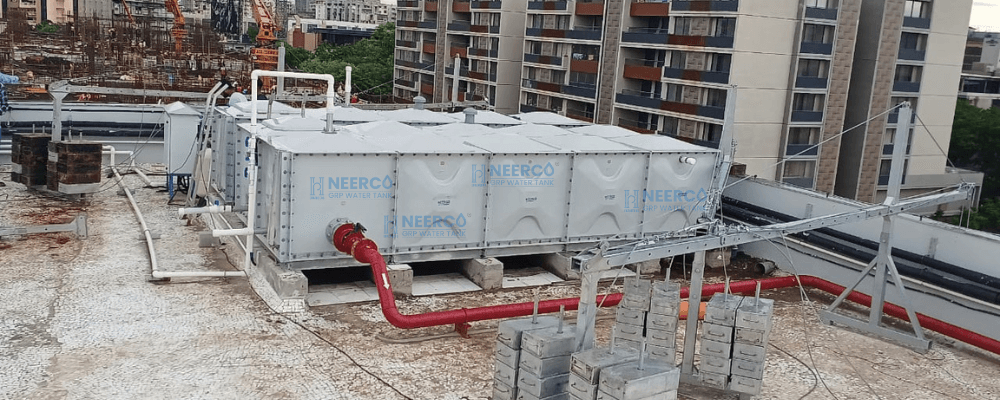 Rooftop Reserve Tank — Residential township · fire-line connected