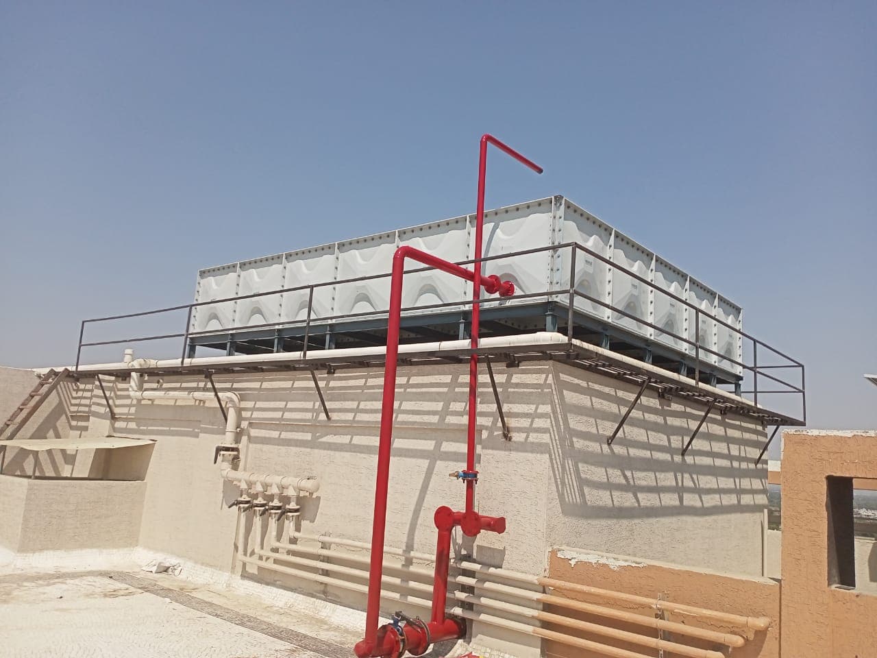 Fire-Fighting Reserve Tank — Rooftop SMC tank · fire standpipe