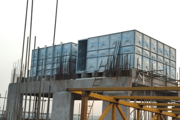 Commissioning in Progress — New build · rooftop panel tank